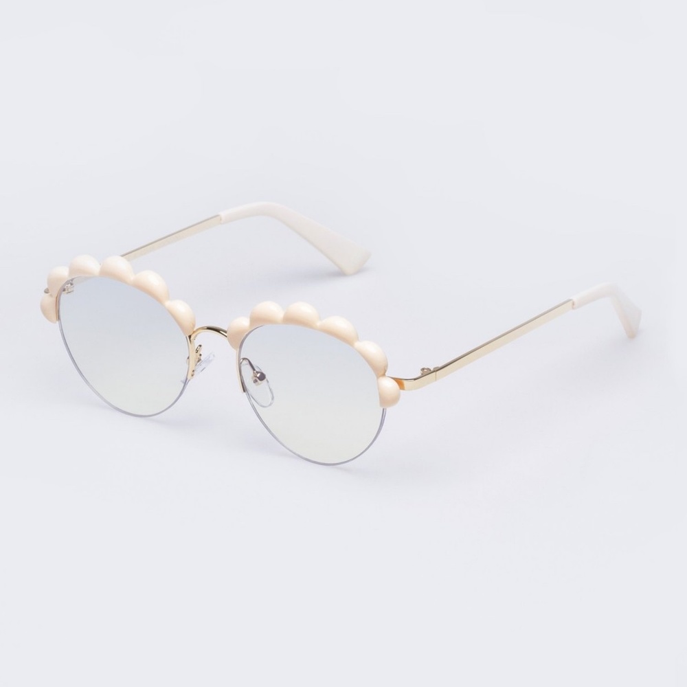 NEW The Book Club Shady Flattering's A Cover Blue Light Glasses Ivory